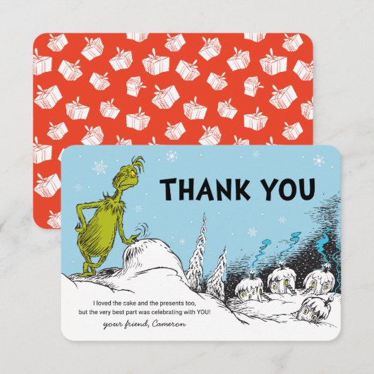 Dr. Seuss | Grinch Winter Verjaardag Bedankt (Voorkant / Achterkant)