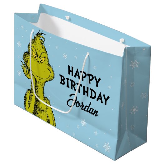 Dr. Seuss | Grinch Winter Verjaardag Groot Cadeauzakje (Voorkant Gekanteld)