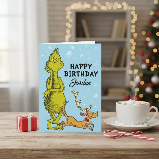 Dr. Seuss | Grinch Winter Verjaardag Kaart