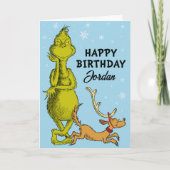 Dr. Seuss | Grinch Winter Verjaardag Kaart (Voorkant)