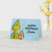 Dr. Seuss | Grinch Winter Verjaardag Kaart (Gele Bloem)