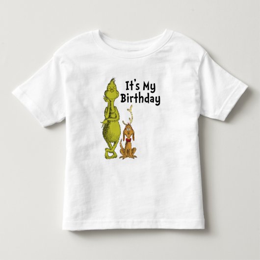 Dr. Seuss | Grinch Winter Verjaardag Kinder Shirts (Voorkant)