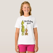 Dr. Seuss | Grinch Winter Verjaardag Meisje T-shirt (Voorkant volledig)