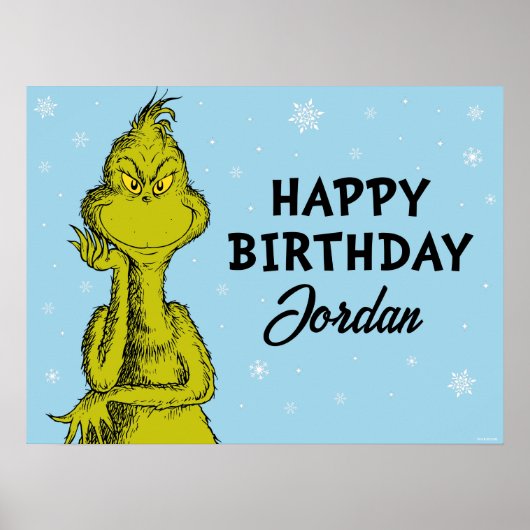 Dr. Seuss | Grinch Winter Verjaardag Poster (Voorkant)