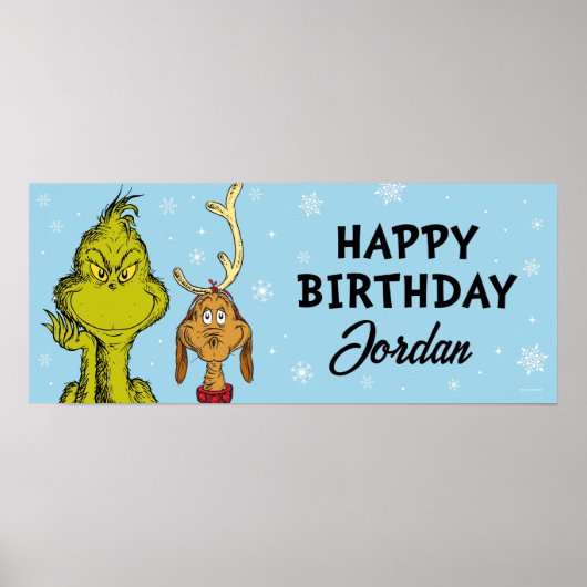 Dr. Seuss | Grinch Winter Verjaardag Poster (Voorkant)