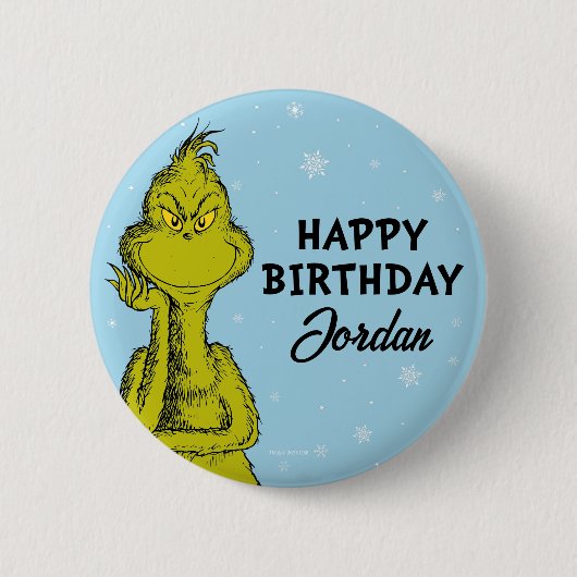 Dr. Seuss | Grinch Winter Verjaardag Ronde Button 5,7 Cm (Voorkant)