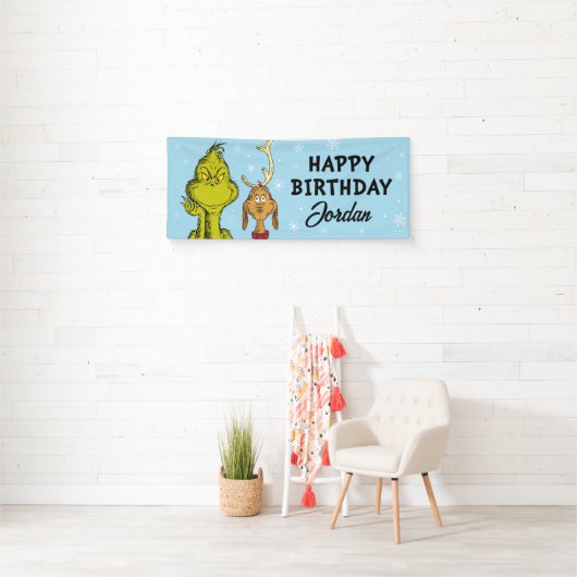 Dr. Seuss | Grinch Winter Verjaardag Spandoek (Insitu)