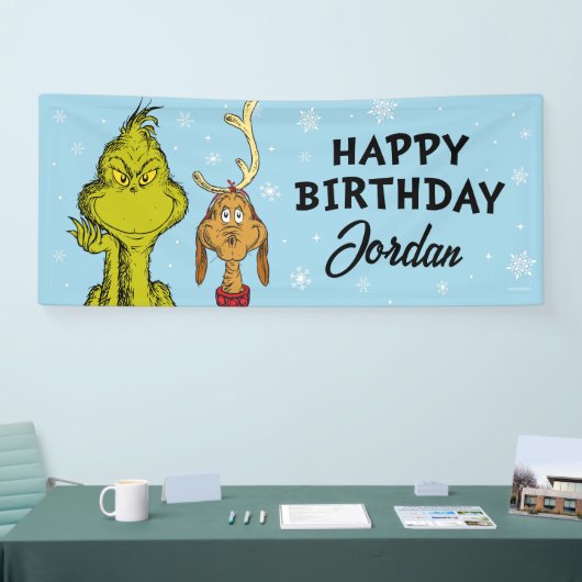 Dr. Seuss | Grinch Winter Verjaardag Spandoek (Beurs)