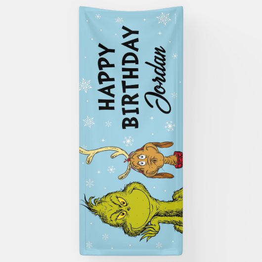 Dr. Seuss | Grinch Winter Verjaardag Spandoek (Verticaal)