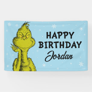 Dr. Seuss Grinch Winter Verjaardag Spandoek