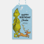 Dr. Seuss | Grinch Winter Verjaardags Favor Cadeaulabel (Achterkant)