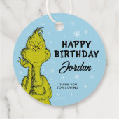 Dr. Seuss | Grinch Winter Verjaardagsgunst Bedankjes Labels (Achterkant)