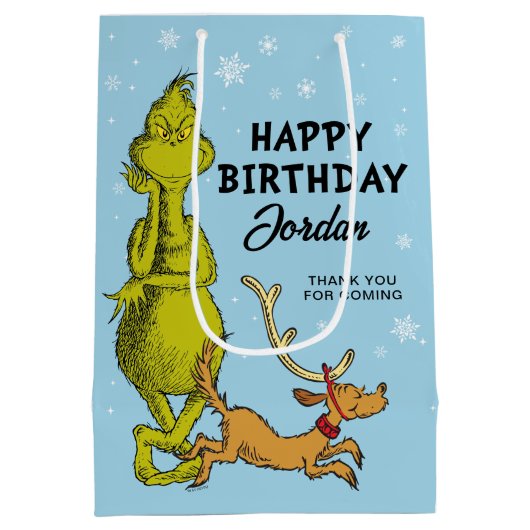 Dr. Seuss | Grinch Winter Verjaardagsgunst Medium Cadeauzakje (Achterkant)