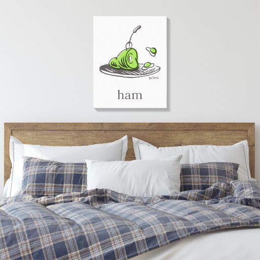 Dr. Seuss | Groen Eet Ham Canvas Afdruk (Insitu (Slaapkamer))
