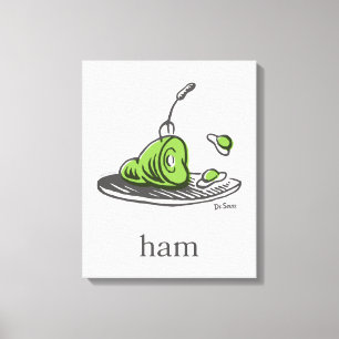 Dr. Seuss   Groen Eet Ham Canvas Afdruk