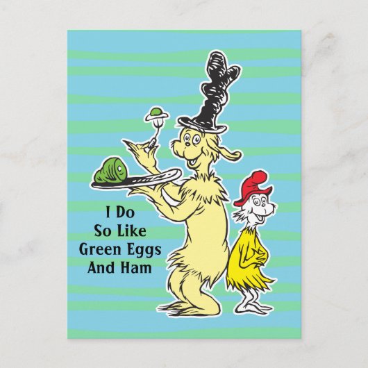 Dr. Seuss | Groen Eet Ham | Vriend & Sam-I-Am Briefkaart (Voorkant)