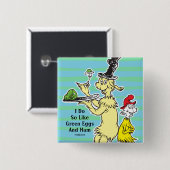 Dr. Seuss | Groen Eet Ham | Vriend & Sam-I-Am Vierkante Button 5,1 Cm (Voorkant /achterkant)