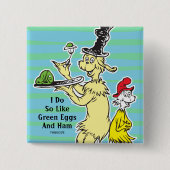 Dr. Seuss | Groen Eet Ham | Vriend & Sam-I-Am Vierkante Button 5,1 Cm (Voorkant)