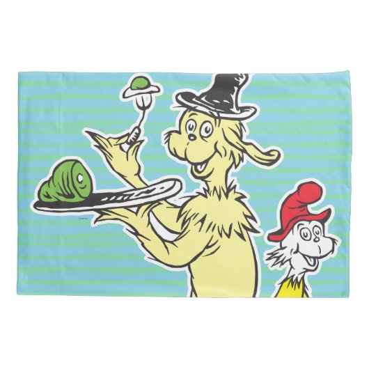 Dr. Seuss | Groene eieren en am | Vriend en Sam-I- Kussensloop (Achterkant-Links)