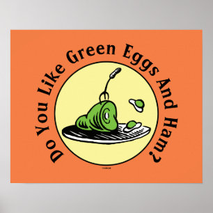 Dr. Seuss   Groene Eieren en Ham Icon Poster
