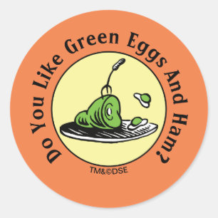 Dr. Seuss   Groene Eieren en Ham Icoon Ronde Sticker