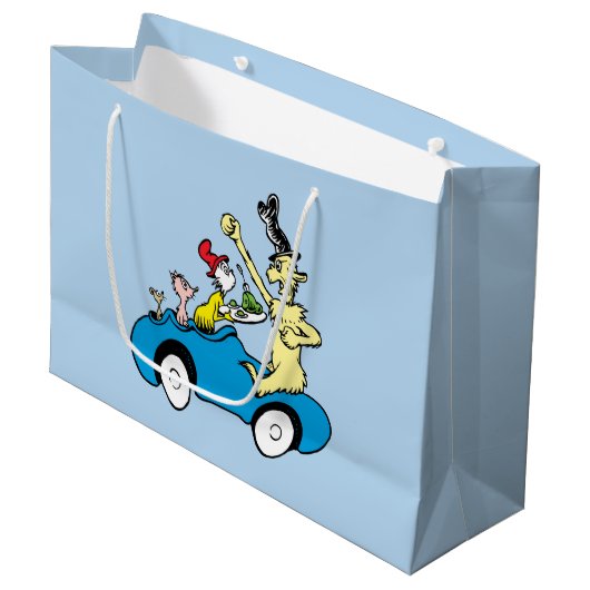 Dr. Seuss Groene Eieren en Ham Karakters in Auto Groot Cadeauzakje (Voorkant Gekanteld)