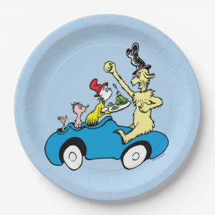 Dr. Seuss Groene Eieren en Ham Karakters in Auto Papieren Bordje