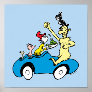 Dr. Seuss Groene Eieren en Ham Karakters in Auto Poster