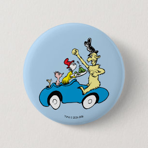Dr. Seuss Groene Eieren en Ham Karakters in Auto Ronde Button 5,7 Cm