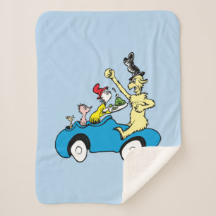 Dr. Seuss Groene Eieren en Ham Karakters in Auto Sherpa Deken