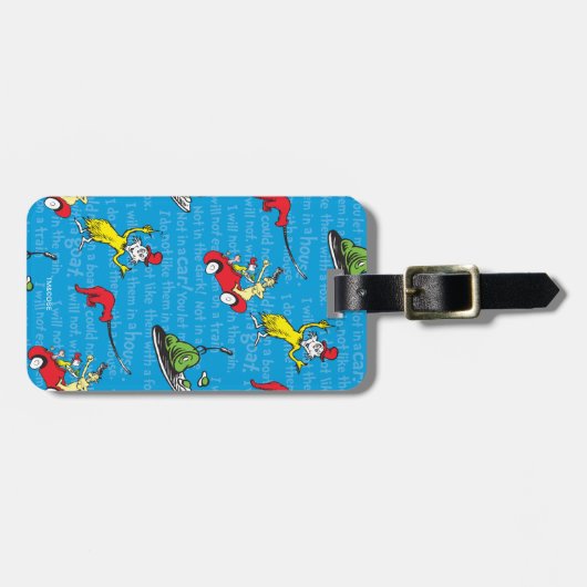 Dr. Seuss| Groene eieren en ham Storybook-patroon Bagagelabel (Voorkant horizontaal)