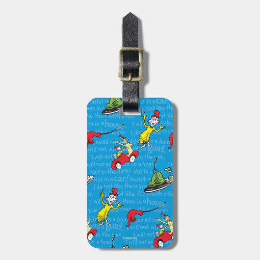 Dr. Seuss| Groene eieren en ham Storybook-patroon Bagagelabel (Voorkant verticaal)