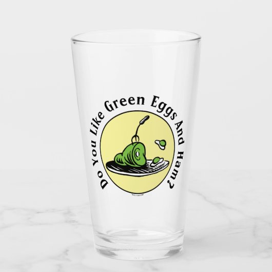 Dr. Seuss | Groene eieren en zwompictogram Glas (Voorkant)