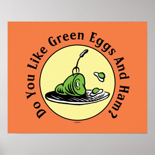 Dr. Seuss | Groene eieren en zwompictogram Poster (Voorkant)