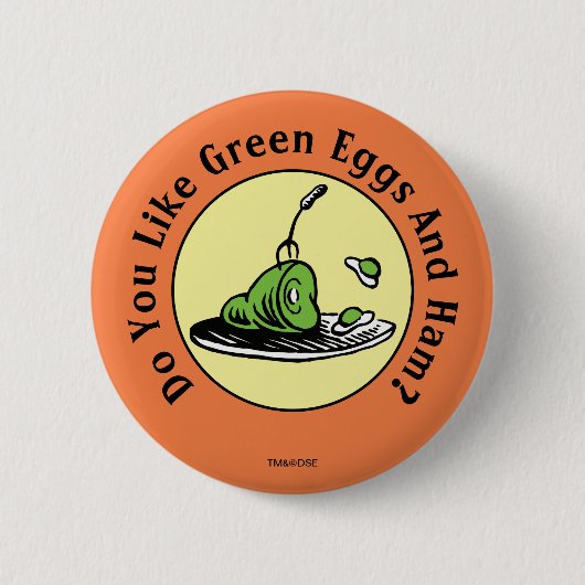 Dr. Seuss | Groene eieren en zwompictogram Ronde Button 5,7 Cm (Voorkant)