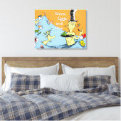 Dr. Seuss Groene Eieren & Ham Water Scène Canvas Afdruk (Insitu (Slaapkamer))