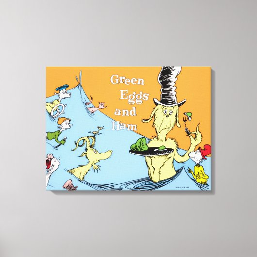 Dr. Seuss Groene Eieren & Ham Water Scène Canvas Afdruk (Voorkant)