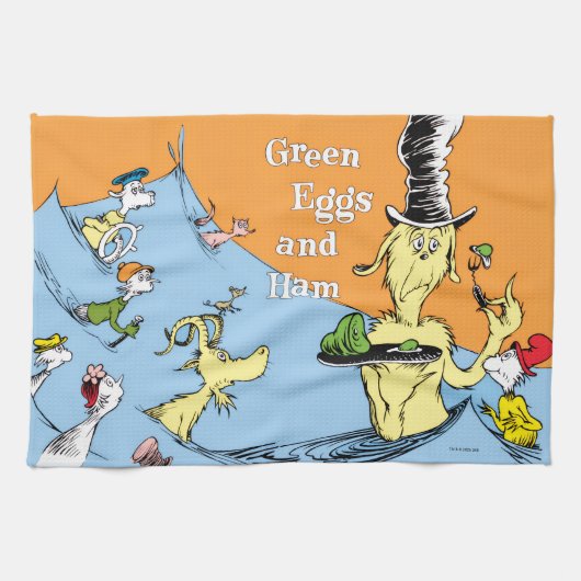 Dr. Seuss Groene Eieren & Ham Water Scene Theedoek (Horizontaal)