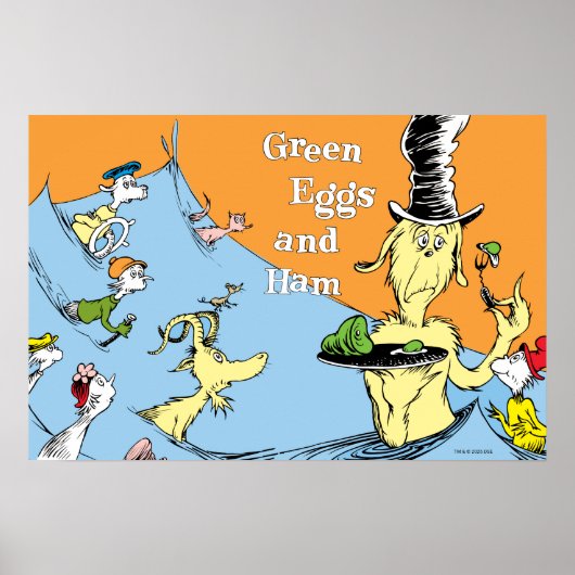 Dr. Seuss Groene Eieren & Ham Watertaferelen Poster (Voorkant)