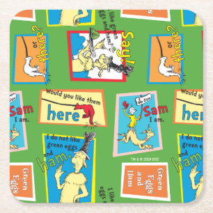 Dr. Seuss Groene Eieren met Ham Verhaal Citaten Kartonnen Onderzetters