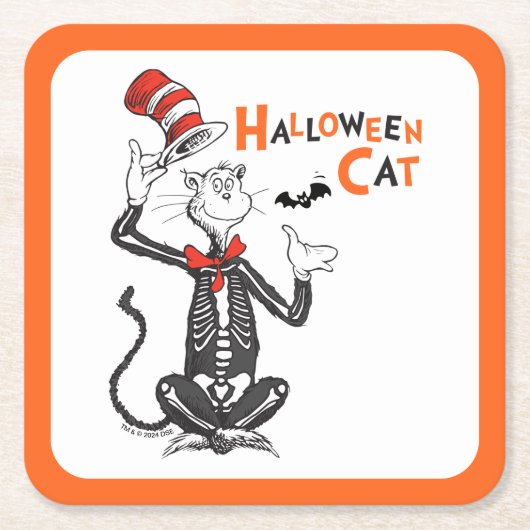 Dr. Seuss | Halloween Cat in het Pet Kartonnen Onderzetters (Voorkant)