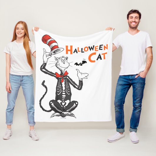 Dr. Seuss | Halloween Kat in de Hoed Fleece Deken (In situ)