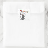 Dr. Seuss | Halloween Kat in de Hoed Vierkante Sticker (Tas)