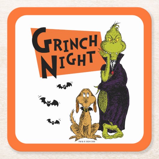 Dr. Seuss | Hallowen Grinch Night Graphic Kartonnen Onderzetters (Voorkant)