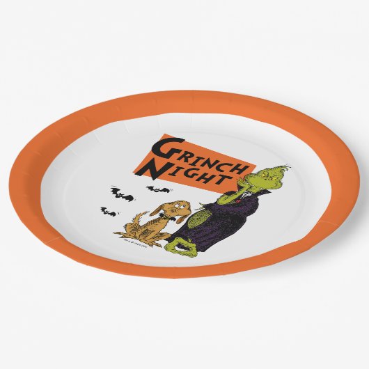 Dr. Seuss | Hallowen Grinch Night Graphic Papieren Bordje (Gekanteld)