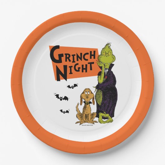 Dr. Seuss | Hallowen Grinch Night Graphic Papieren Bordje (Voorkant)