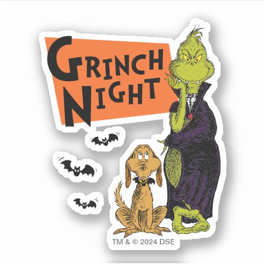 Dr. Seuss | Hallowen Grinch Night Graphic Sticker (Voorkant)