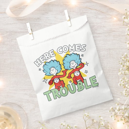 Dr. Seuss | Het eerste ding twee hier komt problem Bedankzakje (Geknipt)