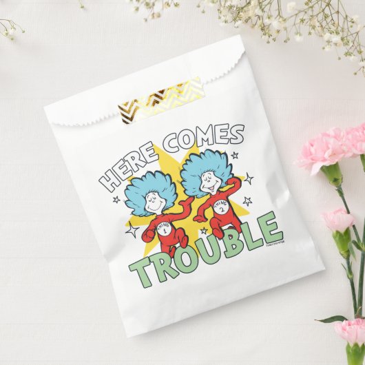 Dr. Seuss | Het eerste ding twee hier komt problem Bedankzakje (Gezegeld)