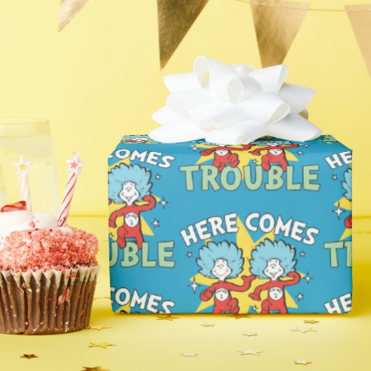 Dr. Seuss | Het eerste ding twee hier komt problem Cadeaupapier (Verjaardagsfeest)